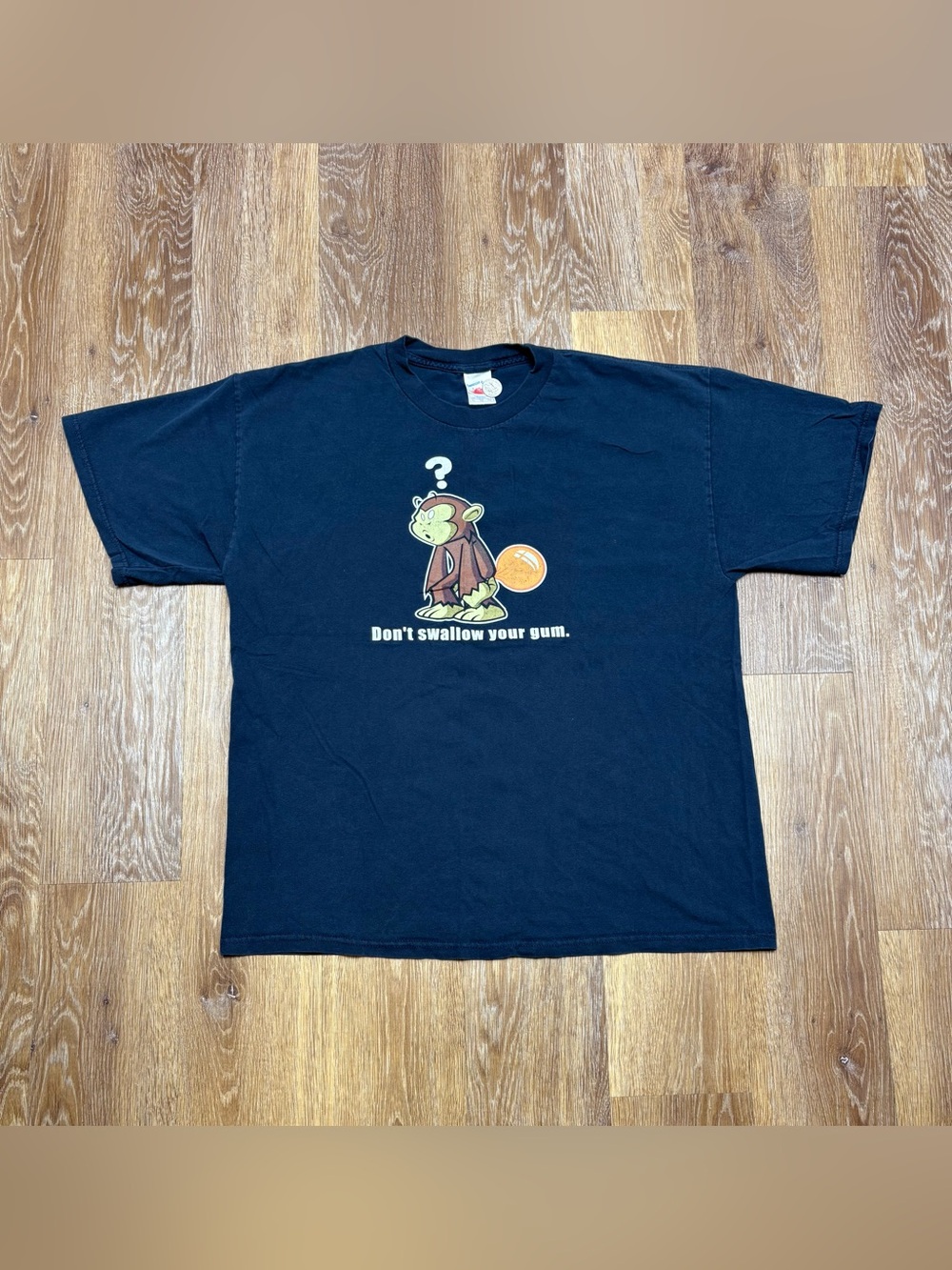 Black Graphic Short Sleeve Tee - Don't Swallow Your Gum